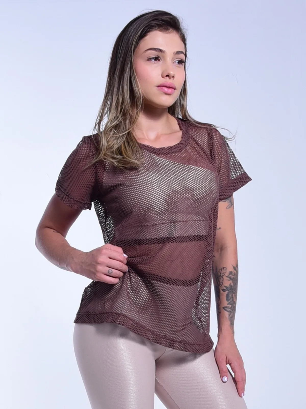 Camiseta Arrastão na cor Chocolate — foto 1