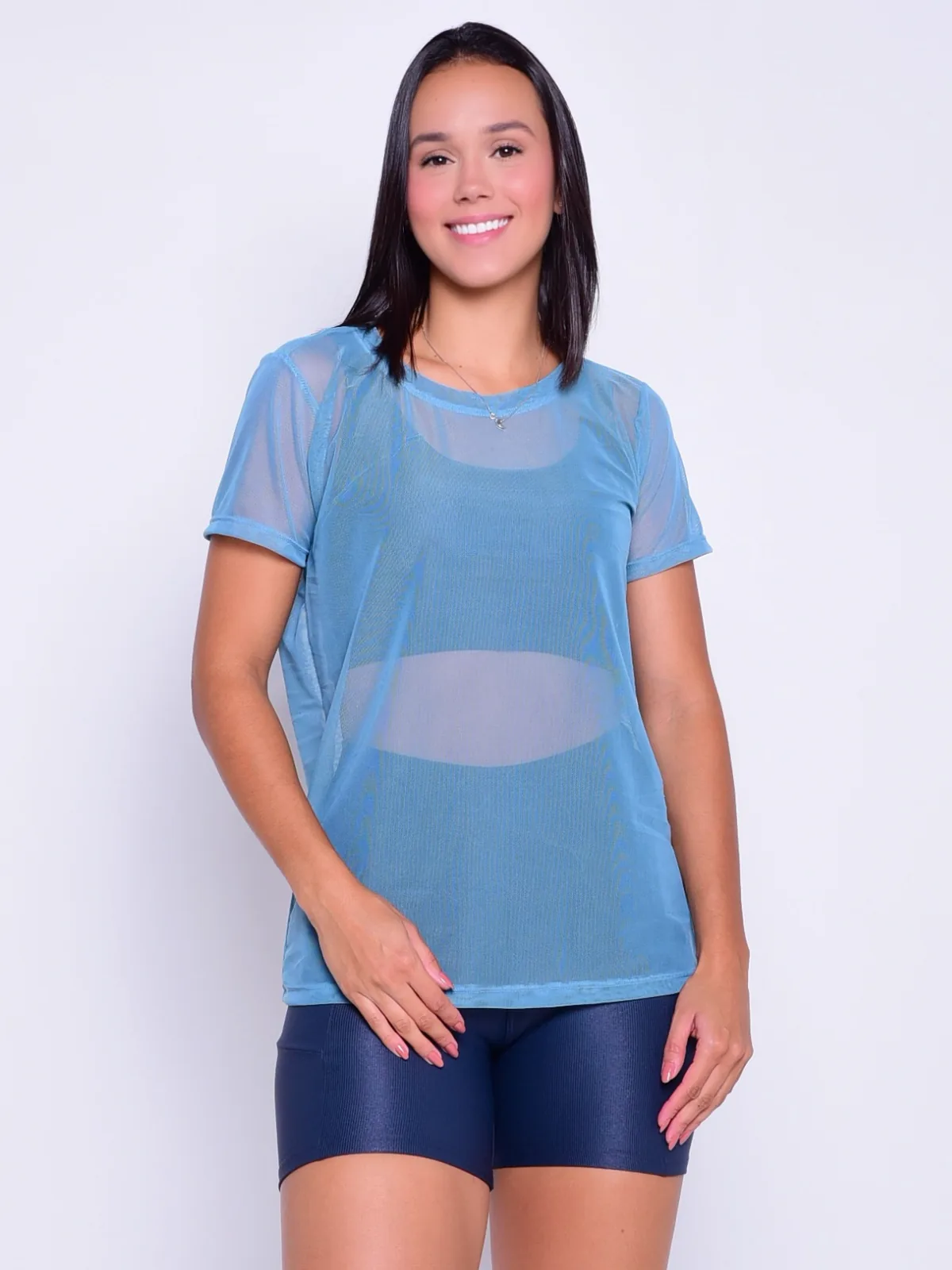 Camiseta Tule na cor Azul Mineral — foto 1