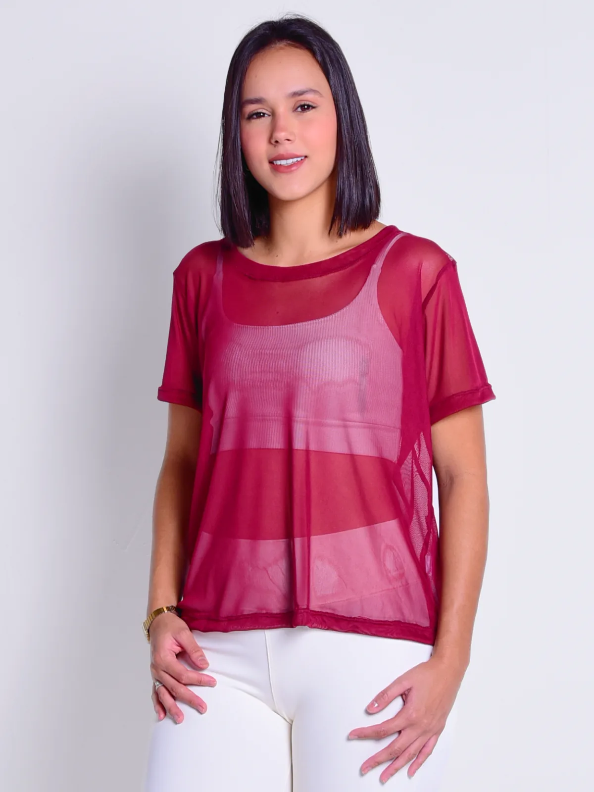 Camiseta Tule na cor Carmim — foto 1