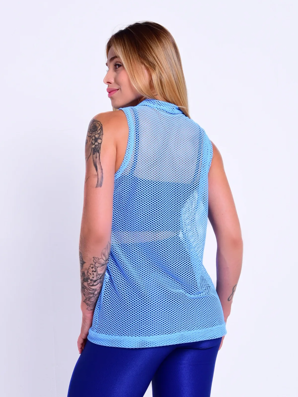 Mesh Vest in Baby Blue — photo 2