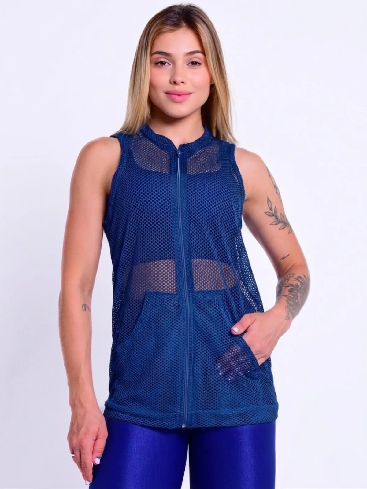 Mesh Vest in Navy Blue — photo 1