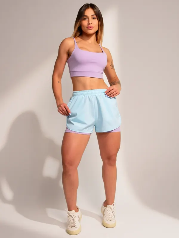 Short Running in Lilac & Baby Blue — photo 1
