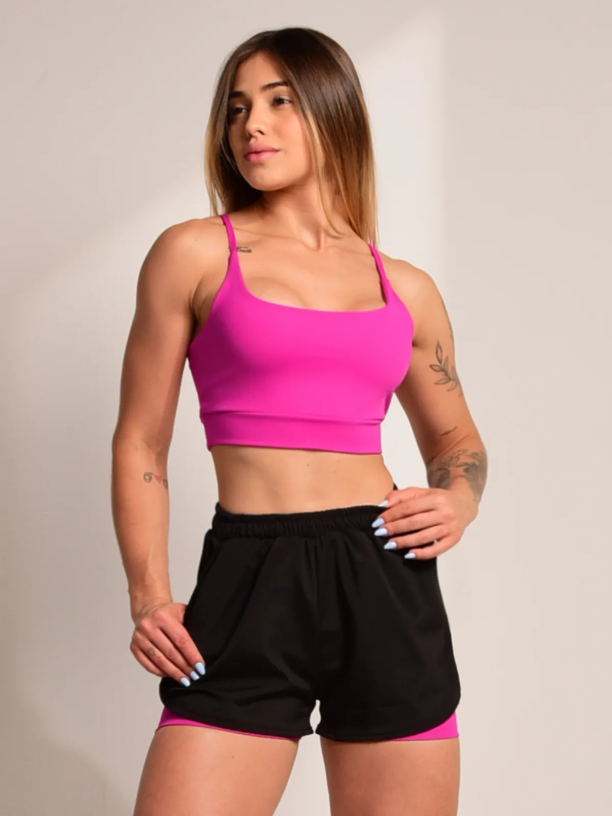 Short Running in Pink & Black — photo 1